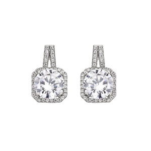 Eight Heart Eight Arrow Zircon Earrings Geometric Square Earrings