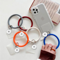 Silicone bracelet candy solid color universal all mobile phone case bracelet mobile phone accessories fit 20MM snap button jewelry