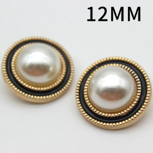12MM matt gold pearl Metal snap button  DIY jewelry