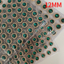 12MM Diamond inlaid glass drill Metal snap button  DIY jewelry