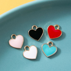 10pcs/lot  High-quality Alloy Love pendant necklace bracelet female diy pendant alloy oil dripping accessories