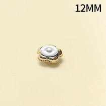 12MM Five pointed star  imitation pearl Metal snap button  DIY jewelry