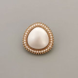 23MM Diamond studded love pearl Metal  snap button charms