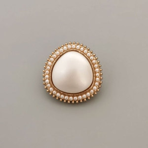 23MM Diamond studded love pearl Metal  snap button charms
