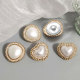 23MM Diamond studded love pearl Metal  snap button charms