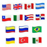 100pcs/lot  Kid junior adult style silicone bracelet  national flag PVC luminous cartoon accessories creative Cartoon