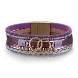 Simple leather bracelet Multi layer hand woven bracelet