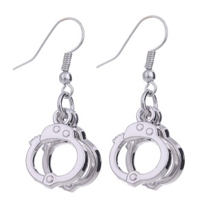 Alternative creativity novel handcuffs shape pendant street trendsetters handcuffs earrings