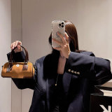 Vintage velvet pillow bag cylinder one shoulder messenger bag fit 18mm Snaps Buttons Jewelry