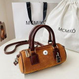 Vintage velvet pillow bag cylinder one shoulder messenger bag fit 18mm Snaps Buttons Jewelry