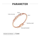 Stainless steel ball zircon magnetic clasp bracelet