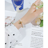 Chain splicing pearl stainless steel heart lock bracelet