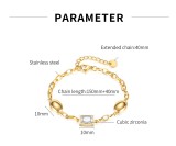 Stainless steel zircon bracelet