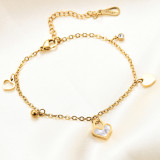 Stainless steel heart hollow shell bracelet