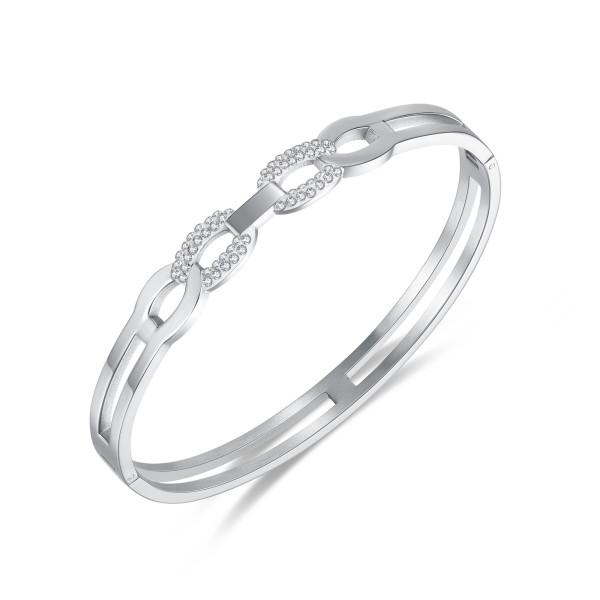 Stainless steel zircon bracelet
