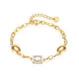 Stainless steel zircon bracelet