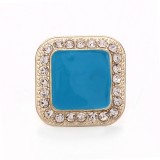20MM Square design Rhinestone  Metal snap button charms