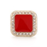 20MM Square design Rhinestone  Metal snap button charms