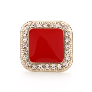 20MM Square design Rhinestone  Metal snap button charms