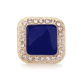 20MM Square design Rhinestone  Metal snap button charms