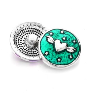 20MM Drip oil love design Metal snap button charms