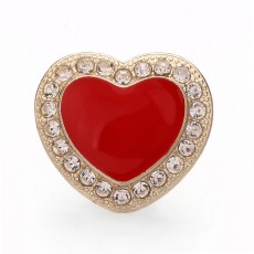 20MM love design Rhinestone  Metal snap button charms
