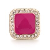 20MM Square design Rhinestone  Metal snap button charms