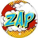 20MM POW BOOM WOW words Print glass snaps buttons  DIY jewelry
