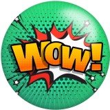 20MM POW BOOM WOW words Print glass snaps buttons  DIY jewelry
