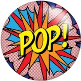 20MM POW BOOM WOW words Print glass snaps buttons  DIY jewelry