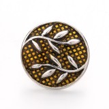 20MM leaf Drip oil design Metal snap button charms