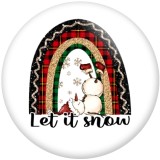 20MM Christmas  Print glass snaps buttons  DIY jewelry