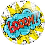 20MM POW BOOM WOW words Print glass snaps buttons  DIY jewelry