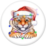 20MM Christmas Cat Dog Print glass snaps buttons  DIY jewelry