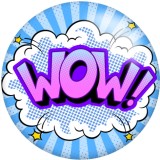 20MM POW BOOM WOW words Print glass snaps buttons  DIY jewelry