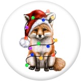 20MM Christmas Cat Dog Print glass snaps buttons  DIY jewelry