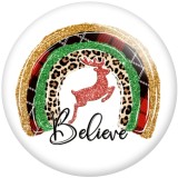 20MM Christmas  Print glass snaps buttons  DIY jewelry