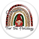 20MM Christmas  Print glass snaps buttons  DIY jewelry