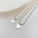 Stainless Steel Valentine's Day Love White Fritillaria Necklace