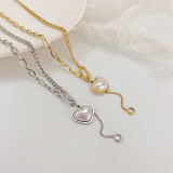 Stainless steel Valentine's Day love pendant tassel necklace