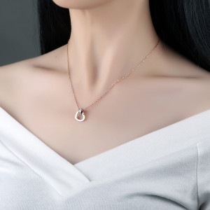 Stainless steel rose gold love pendant necklace Valentine's Day