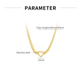 Valentine's Day Stainless Steel Love Collar Chain Flat Snake Chain