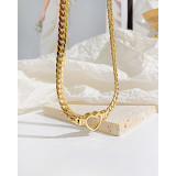 Valentine's Day Stainless Steel Love Collar Chain Flat Snake Chain
