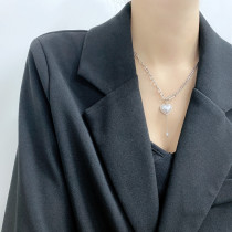 Stainless steel Valentine's Day love pendant tassel necklace