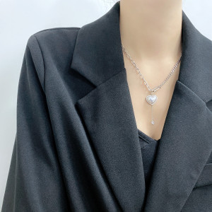 Stainless steel Valentine's Day love pendant tassel necklace