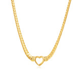 Valentine's Day Stainless Steel Love Collar Chain Flat Snake Chain