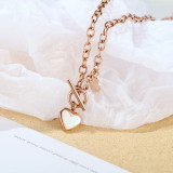 Stainless steel Valentine's Day love disc clavicle chain