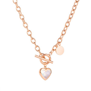 Stainless steel Valentine's Day love disc clavicle chain