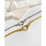 Valentine's Day Stainless Steel Love Collar Chain Flat Snake Chain