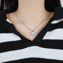 Stainless Steel Valentine's Day Love White Fritillaria Necklace
